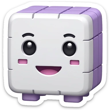 white shulker, white blocky creature, cute sticker