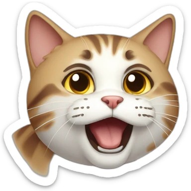 cat mildly panicked  sticker