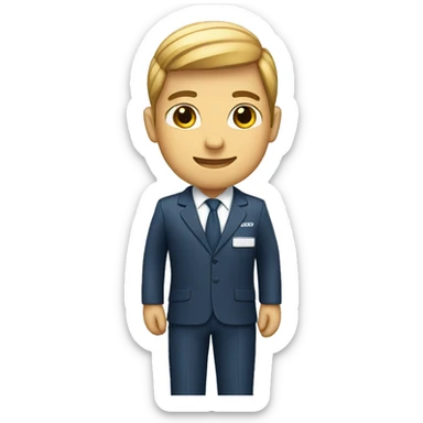 Flight attendant male sticker