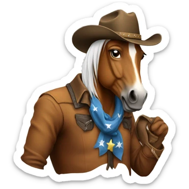 Horse wearing cowboy hate sticker