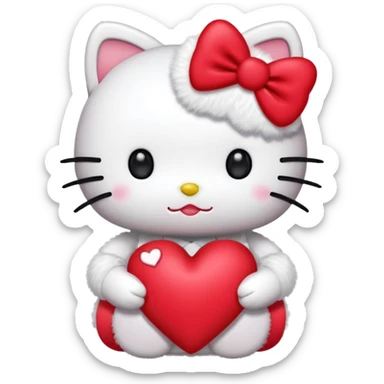 hellokitty with heart sticker