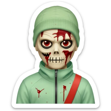 make a, zombie, boy,ski mask pull from nike ou syna sticker