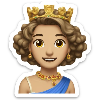 Una leon  rugiendo ,  alegre y elegante con corona de brillo de Reyna  sticker