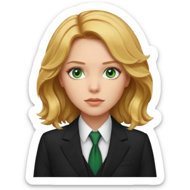 natasha romanoff with blond wavy hair sticker