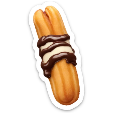 Churro with chocolate dipped tip sticker