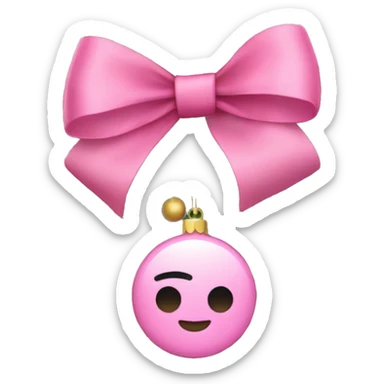 Pink bows on a Christmas tree sticker