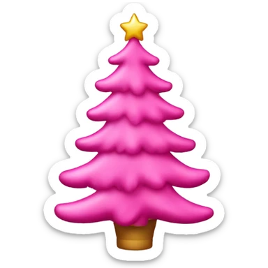 pink christmas tree with decoration  sticker