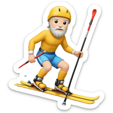 Socrates on mountain skis sticker