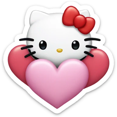 hello kitty with heart sticker