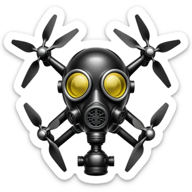 Latex drone with gasmask sticker