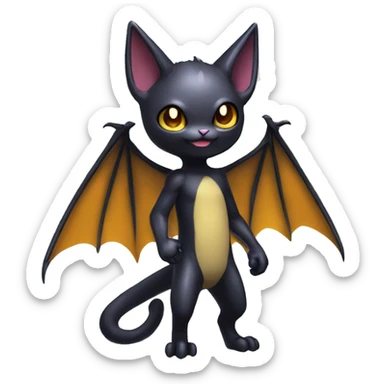 Shiny Dark-type-Poison-type-Fakémon-Bat-Cat full body sticker