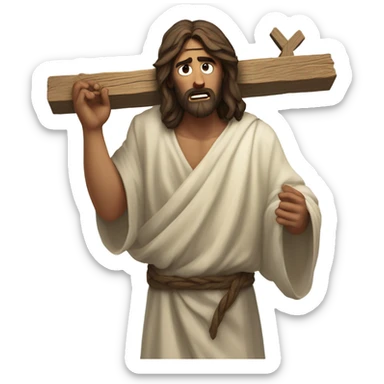 Jesus carrying the cross sticker