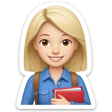 young woman with planner wears casual clothes sticker