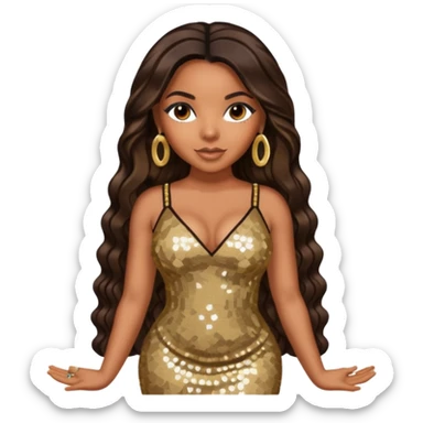 Ashanti, R&B Singer with long dark brown hair sticker