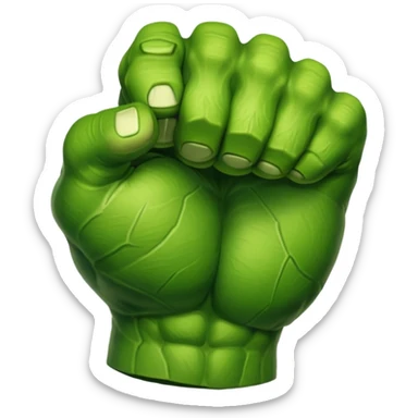 big muscular green cool hulks fist  sticker
