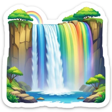 Waterfall with rainbow  sticker