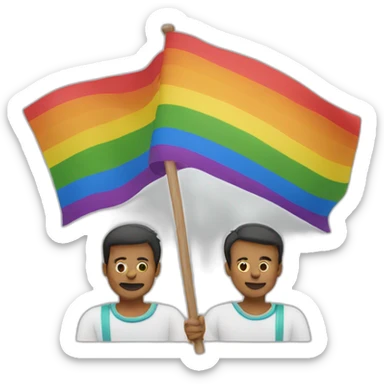 2 man & lgbtq flag sticker
