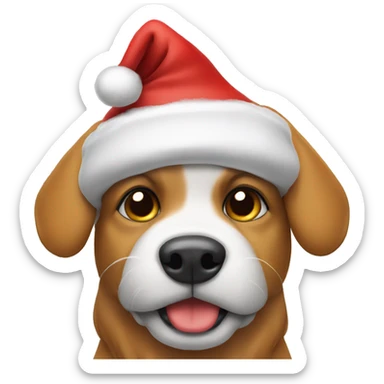 Dog wearing a Santa hat  sticker
