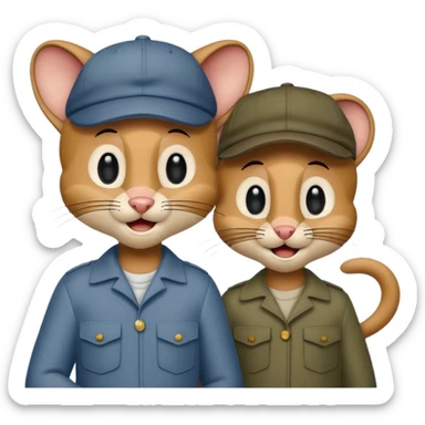 tom & Jerry  with cap  sticker