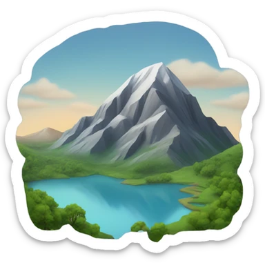 Mountain with lakes sticker