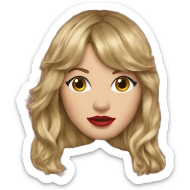 taylor swift with many large glue stains sticker