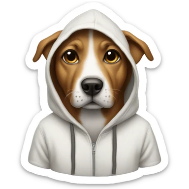 Dog wearing hoodie  sticker