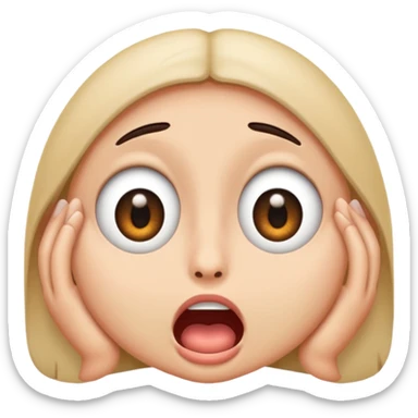 Rolling eyes with mouth sticker