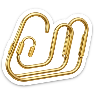 one gold paper clip sticker