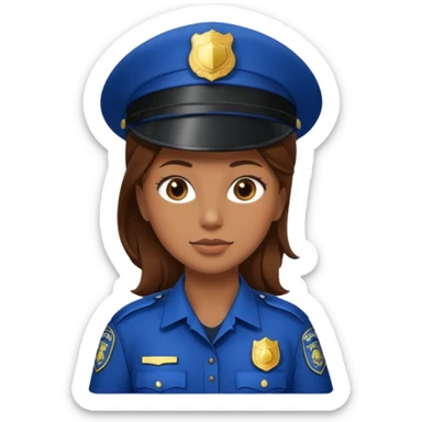 police woman with brown hair sticker