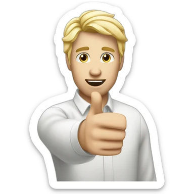 „What she said“ - pointing finger gesture white blonde man sticker