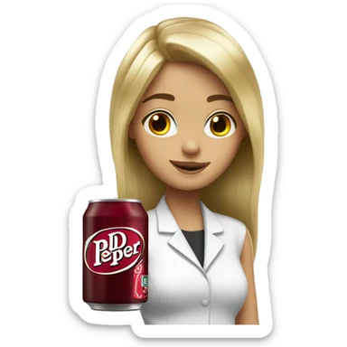 dirty blonde girl with Dr Pepper sticker