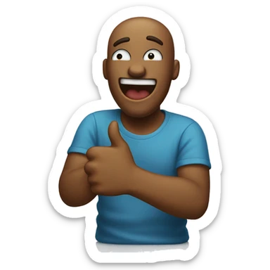 emoji laugh crying while holding a thumbs up  sticker