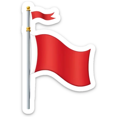 “Emoji-style red waving castle flag, flat clean lines, simple heraldic shape, no castle shown.” sticker