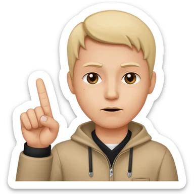 A dude doing a middle finger  sticker