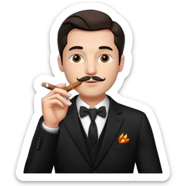 Style Birthday Photoshoot man in black smoking sticker