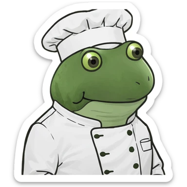 bufo in a chef coat sticker