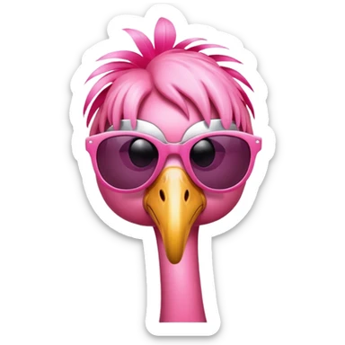 flamingo with sunglasses facing left sticker