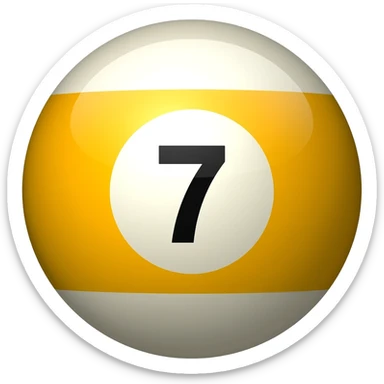 yellow ball, white center, number 7 in the middle sticker
