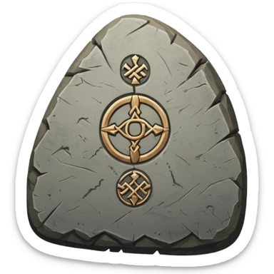 rune stone with mystical symbols sticker
