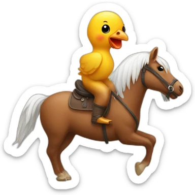 little chicken riding a horse sticker