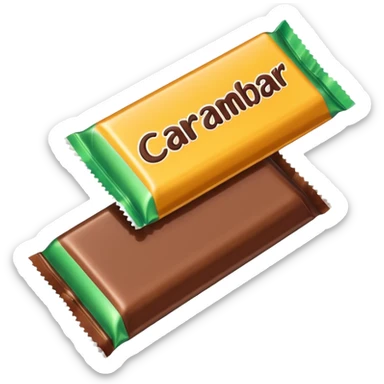 Carambar candy bar with packaging open at both ends sticker