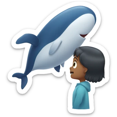 A whale cheering for her boyfriend  sticker
