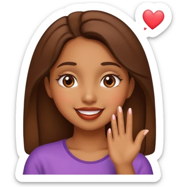 brown girl sending a kiss sticker