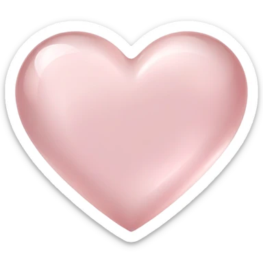 Rose quartz heart with soft pink color and smooth polished surface showing gentle translucency sticker
