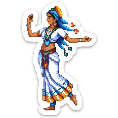 Indian dancer in traditional costume sticker