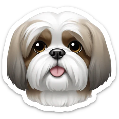 shih tzu dog in white brown grey sticker