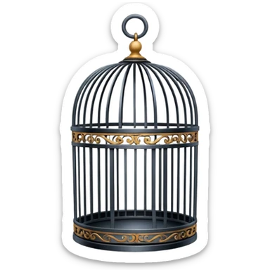 A round bird cage sticker