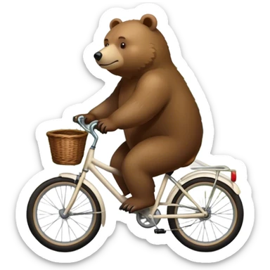 A bear riding a bike  sticker