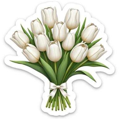 white tulip bouquet  sticker