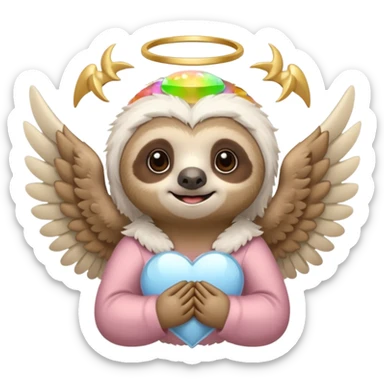 sloth angel sticker